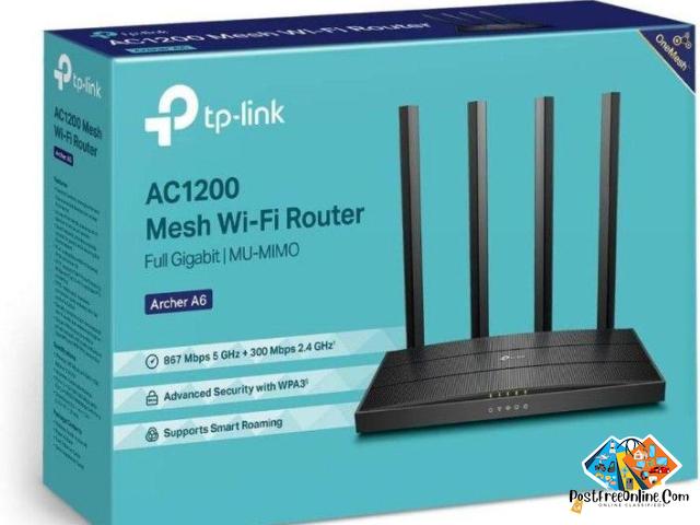 TP Link AC1200 Mbps Archer A6 Smart WiFi, 5GHz  Wireless Router - 1