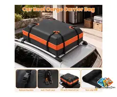 Automaze Car Roof Bag Rooftop top Cargo Carrier Bag 15 Cubic feet Waterproof for All Cars