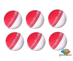 Soft core Incredible Cricket Ball Synthetic Indoor (Ball Red & White) – Hand Stitched Six (6) Ba