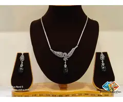 Rishabhajains | Buy Pure 925 Strerling Silver talian Marcasite Elegance Necklace Set, Ahmedabad,