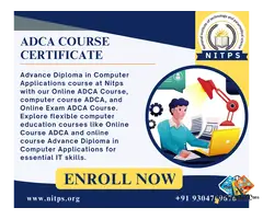 Advanced Diploma In Computer Applications Course Certificate | NITPS