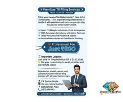INCOME TAX RETURN (ITR) FILLING OF INDIVIDUAL, FIRM AND COMPANY