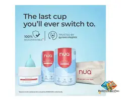 Buy Nua Menstrual Cup | Leak-Free Period Cup with Antibacterial Pouch