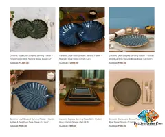 Premium Khurja Ceramic Serving Plates – Stylish & Durable Serveware