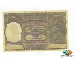 East India Company King George VI C D Deshmukh Rs 100 Hundred Rupees Eagle and Globe Note