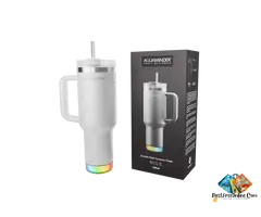 Custom Logo Aquaminder Smart Tumbler with Lid & Straw – 1200ml White