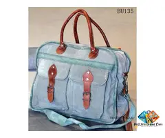 Handmade Leather Canvas Bag by Besignunique