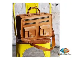 Handcrafted Briefcase Leather Crossbody Bag by Besignunique