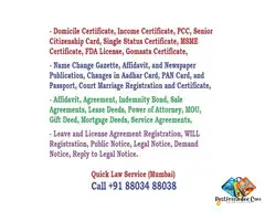 All Legal Services for Individual and Corporates.