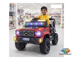 Make playtime exciting with this 2-seater kids electric ride-on jeep featuring remote control, LED