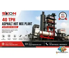 40 TPH Asphalt Hot Mix Plant Supplier in India
