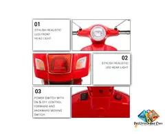 12V Vespa Rechargeable Battery Operated Ride-On Scooter for Kids with Remote (2–7 Yrs) – Blue - 9