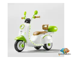 Vespa 12V Battery Operated Ride-On Scooter for Kids 1–6 Years | Green Electric Scooter with Foot Acc