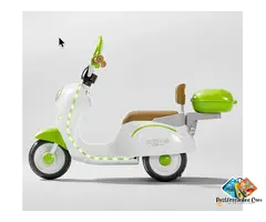 Vespa 12V Battery Operated Ride-On Scooter for Kids 1–6 Years | Green Electric Scooter with Foot Acc