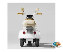 Vespa 12V Battery Operated Ride-On Scooter for Kids 1–6 Years | Green Electric Scooter with Foot Acc