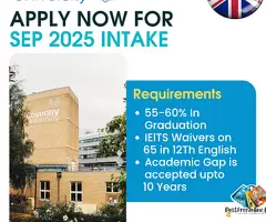 Apply Now for September 2025 Intake at Coventry University – With EduNexus Globe / 1