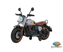 Royal Enfield Classic Kids Electric Ride-On Motorcycle – Grey & Orange