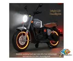Royal Enfield Classic Kids Electric Ride-On Motorcycle – Grey & Orange