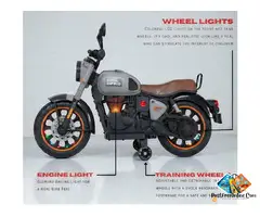 Royal Enfield Classic Kids Electric Ride-On Motorcycle – Grey & Orange