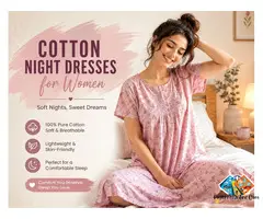 Pure Cotton Night Dresses for Women | 100% Breathable Nighties