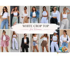 Buy White Crop Top for Women | Thick Non-See-Through Cotton