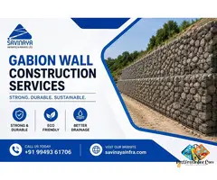 Durable Gabion Wall Solutions for Slope & Erosion Control | Savinaya Infra