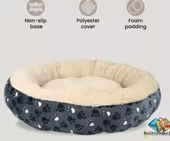 Plush Cushion Beds for Dogs Suitable for Extra Small Breeds During Winters, 70 cm, Blue/Beige / 2
