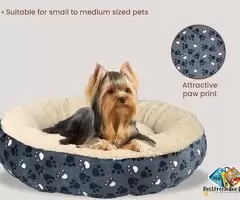 Plush Cushion Beds for Dogs Suitable for Extra Small Breeds During Winters, 70 cm, Blue/Beige / 4