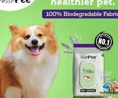 PUPPEE Wipe ME 100% Biodegradable 96 Count (Pack of 2) Wet Wipes for Dogs, Cats &amp; All Pets | Lav / 2