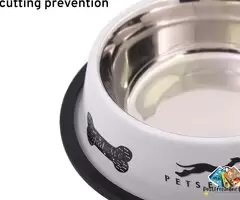 Dog Bowl| Anti-Skid Stainless Steel Bowls for Puppy and Cat | Food &amp; Water Bowl | Cat Bowl | Gif / 3