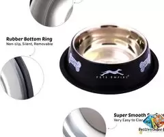 Dog Bowl| Anti-Skid Stainless Steel Bowls for Puppy and Cat | Food &amp; Water Bowl | Cat Bowl | Gif / 4