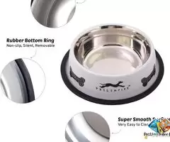 Dog Bowl| Anti-Skid Stainless Steel Bowls for Puppy and Cat | Food &amp; Water Bowl | Cat Bowl | Gif / 6