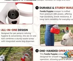 Portable Poop Scooper with Poop Bags for Dogs, Valuable Package for Pick Up Pets Waste (Color May Va / 4