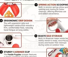 Portable Poop Scooper with Poop Bags for Dogs, Valuable Package for Pick Up Pets Waste (Color May Va / 8