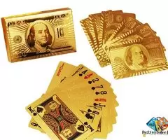 24 K Gold Plated Poker Playing Cards (Golden),Pack of 1 / 5