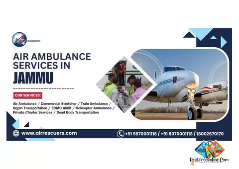 24/7 Emergency Air Ambulance Service in Jammu with ICU and Medical Experts.